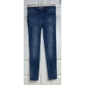 KanCan Juniors' Size 3 w25 Blue Denim Distressed Ankle Skinny Jeans
